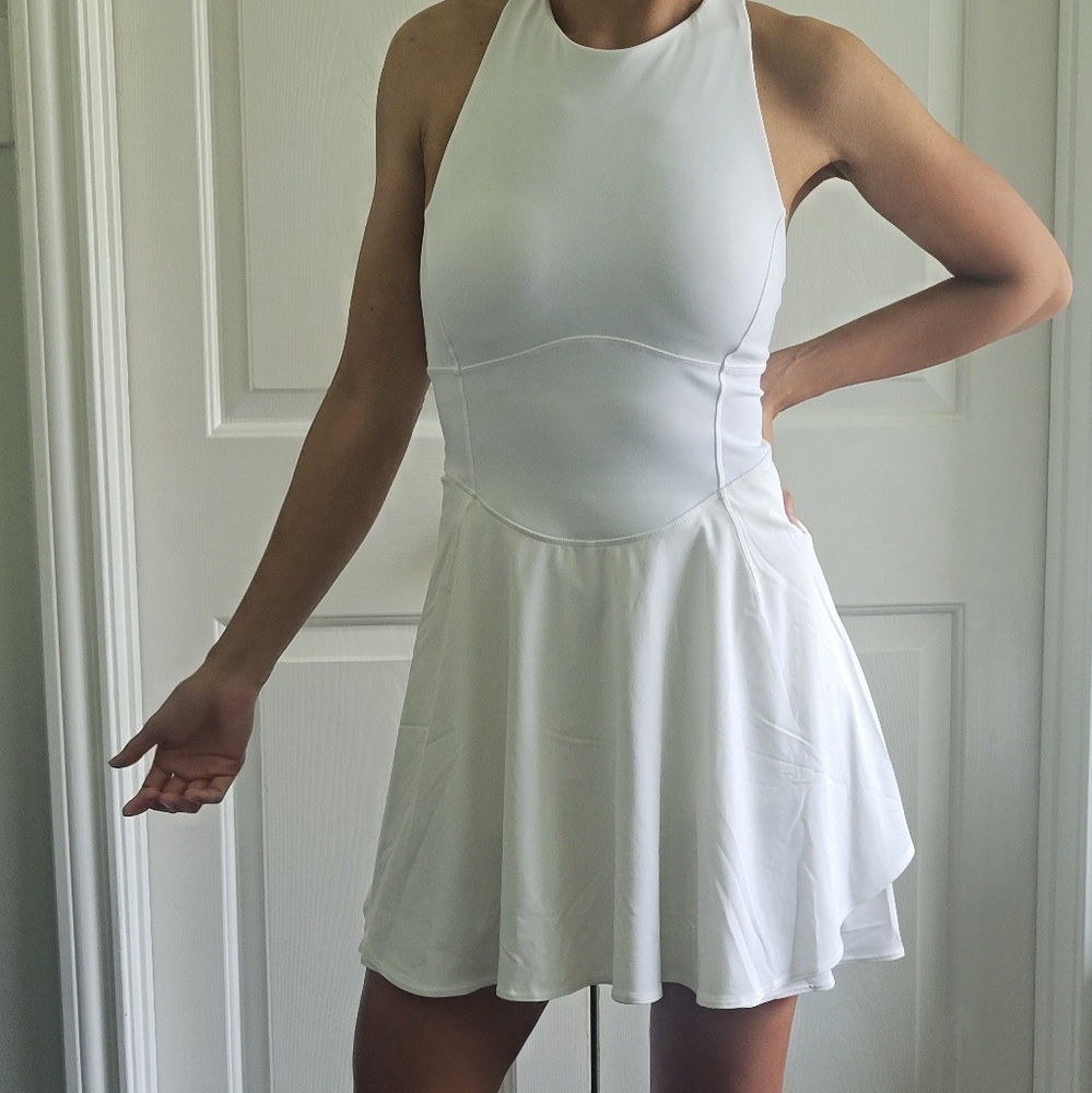 Lululemon Athletica White Halter Fit and Flare Mini Dress